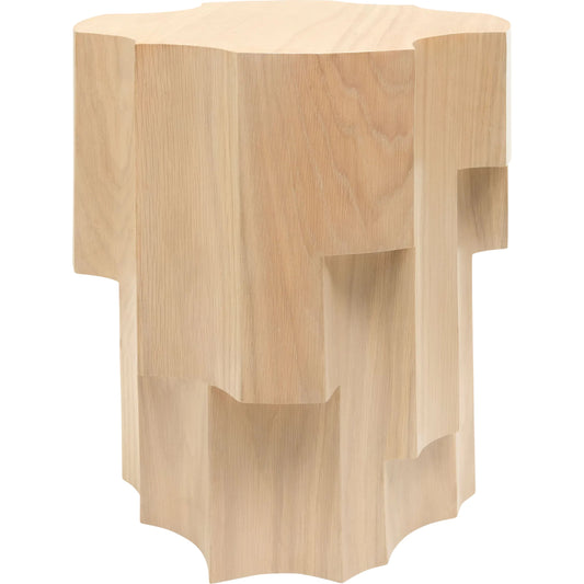 Linton End Table by Surya in beige. Made from oak veneer, mdf in a transitional style.