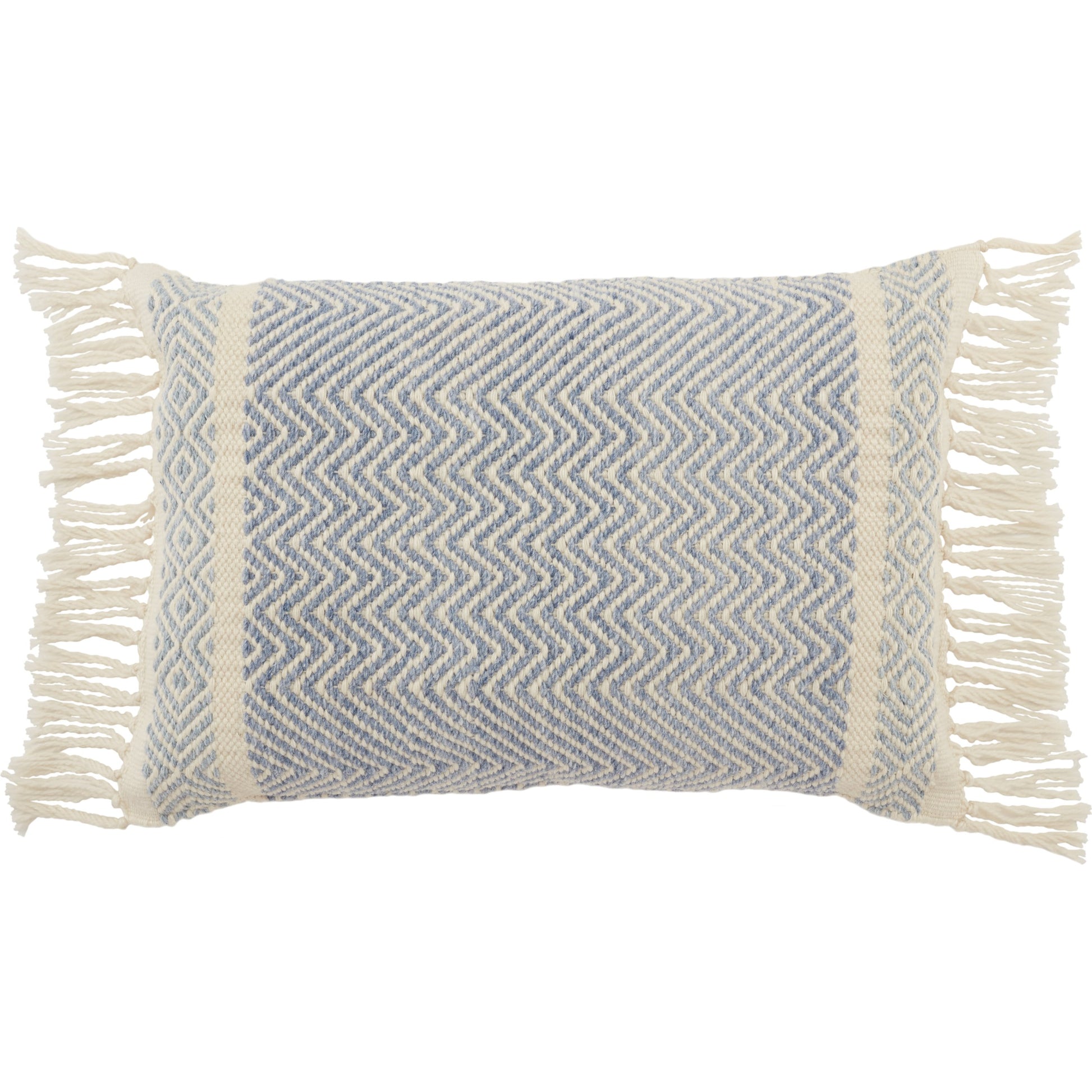 Liri LIR03 Indoor/Outdoor Pillow by Jaipur Living in light blue, ivory. Made from 100% polyester in a modern style.