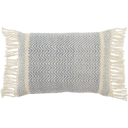 Liri LIR03 Indoor/Outdoor Pillow by Jaipur Living in light blue, ivory. Made from 100% polyester in a modern style.