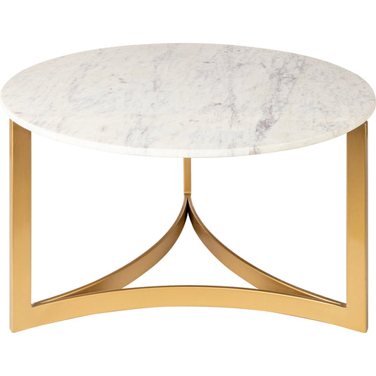 Lismore Coffee Table - 32782 by Surya in top: white, base: gold and powder coatednatural. Made from top: marble, base: metal in a modern style.