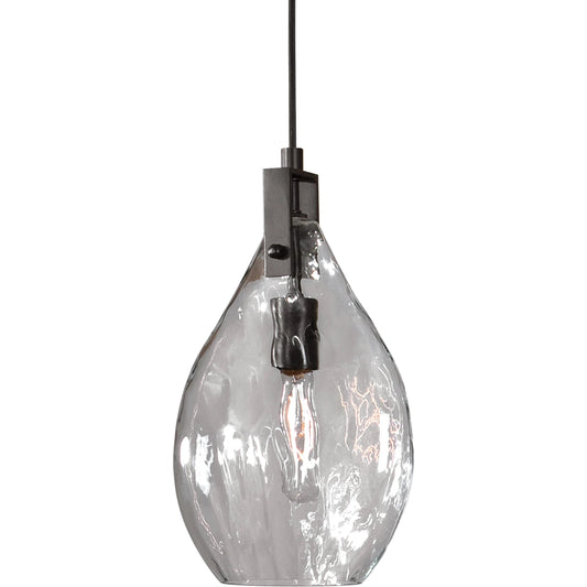 Campester Watered Glass Mini Pendant by Uttermost. Made from metal, glass in a modern style.