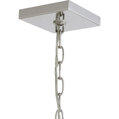 Euclid Cube Pendant by Uttermost in nickel. Made from steel, crystal in a modern style.