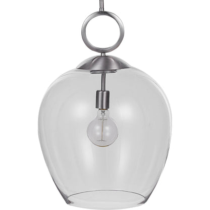 Calix Pendant by Uttermost in aged brass. Made from steel, glass in a transitional style.
