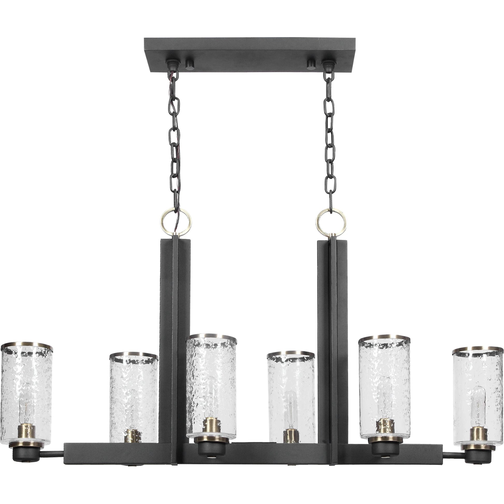 Jarsdel Industrial Island Light by Uttermost. Made from steel, glass in a transitional style.