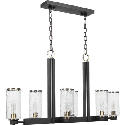 Jarsdel Industrial Island Light by Uttermost. Made from steel, glass in a transitional style.