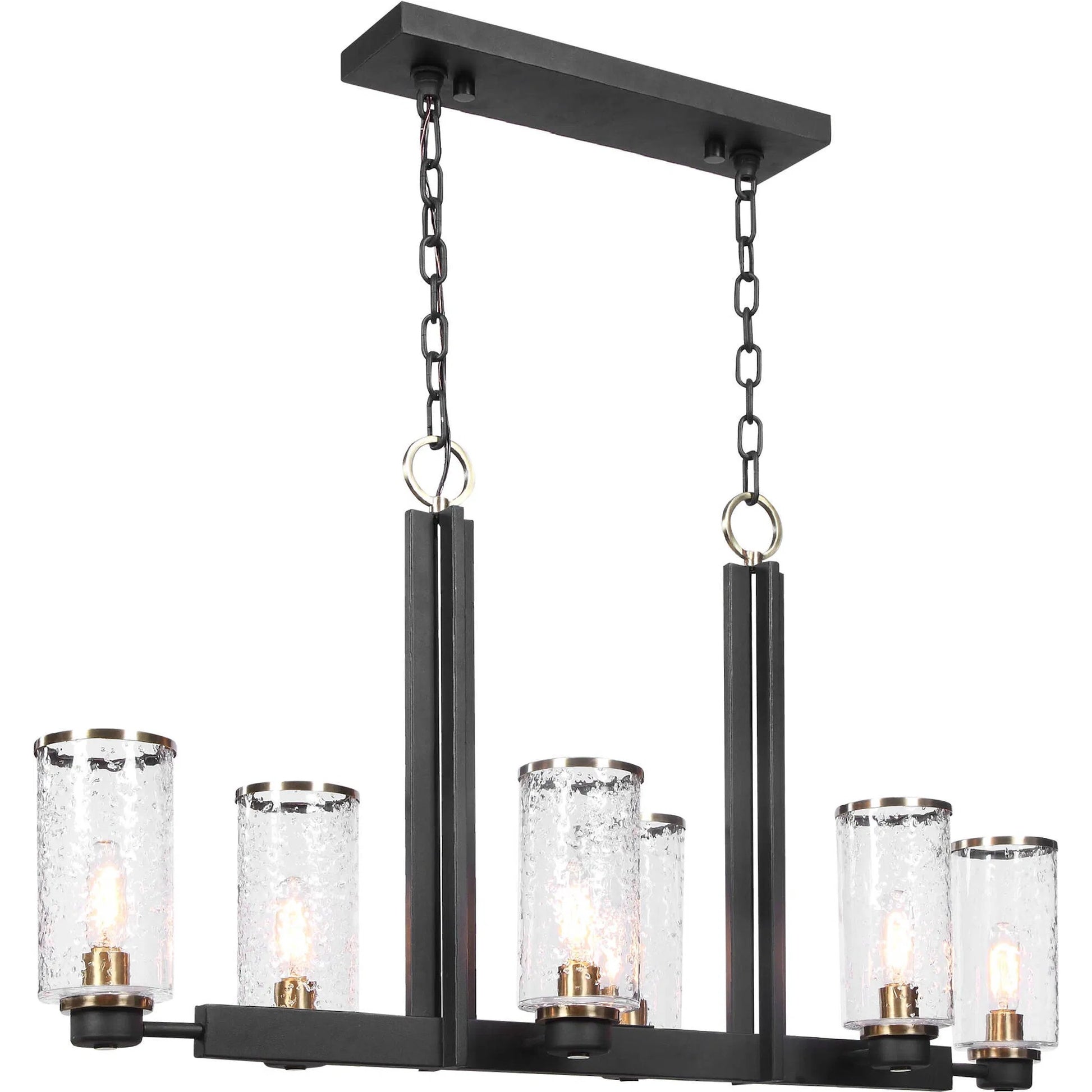 Jarsdel Industrial Island Light by Uttermost. Made from steel, glass in a transitional style.