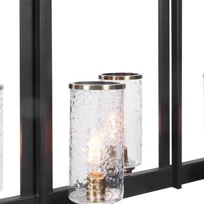 Jarsdel Industrial Island Light by Uttermost. Made from steel, glass in a transitional style.
