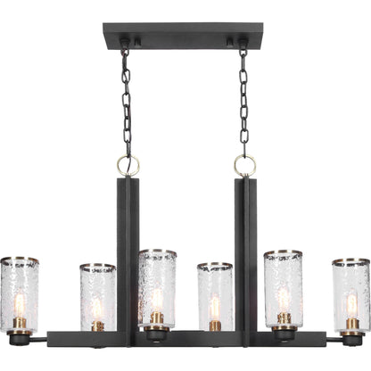 Jarsdel Industrial Island Light by Uttermost. Made from steel, glass in a transitional style.