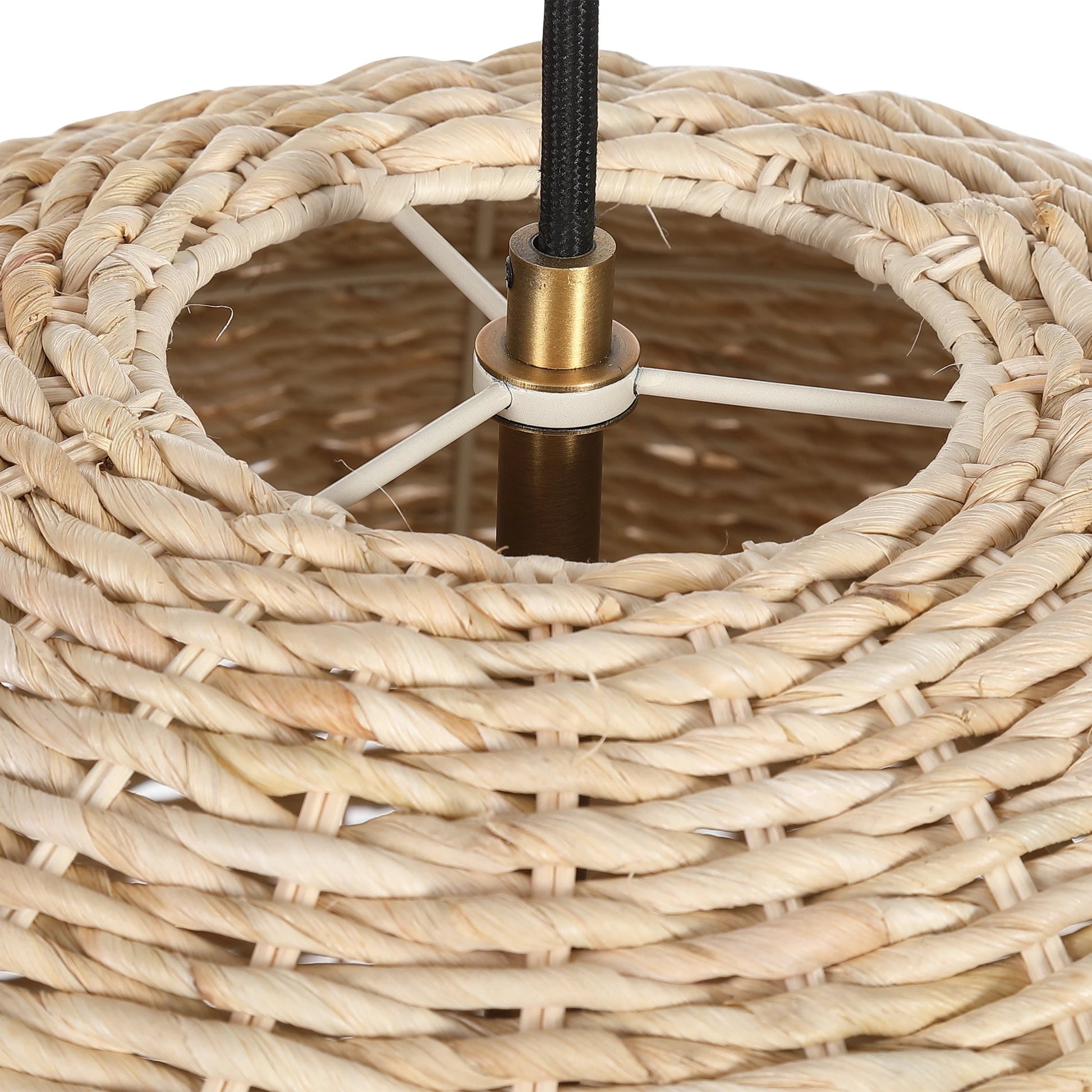 Seagrass Pendant by Uttermost. Made from corn rope, steel in a coastal style.