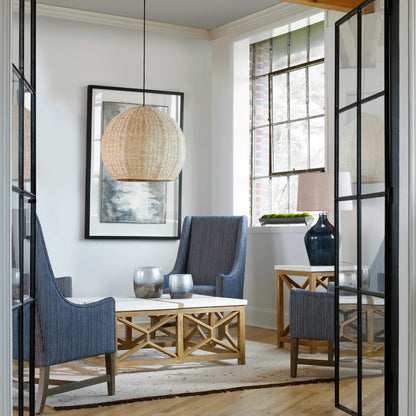 Seagrass Pendant by Uttermost. Made from corn rope, steel in a coastal style.