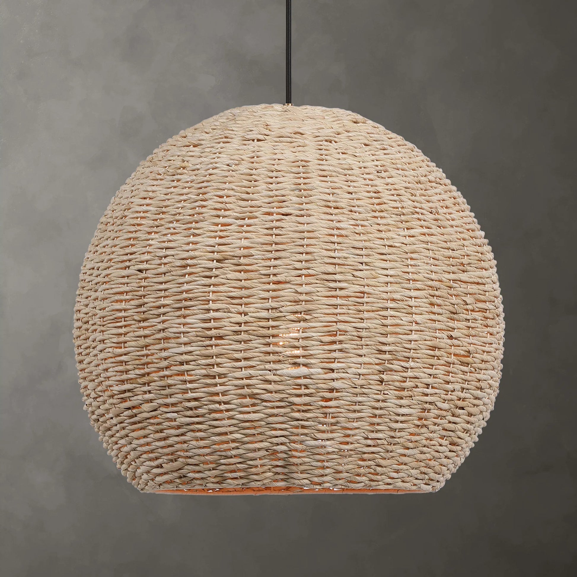 Seagrass Pendant by Uttermost. Made from corn rope, steel in a coastal style.