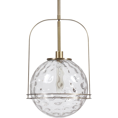Mimas Pendant by Uttermost. Made from steel, glass in a transitional style.