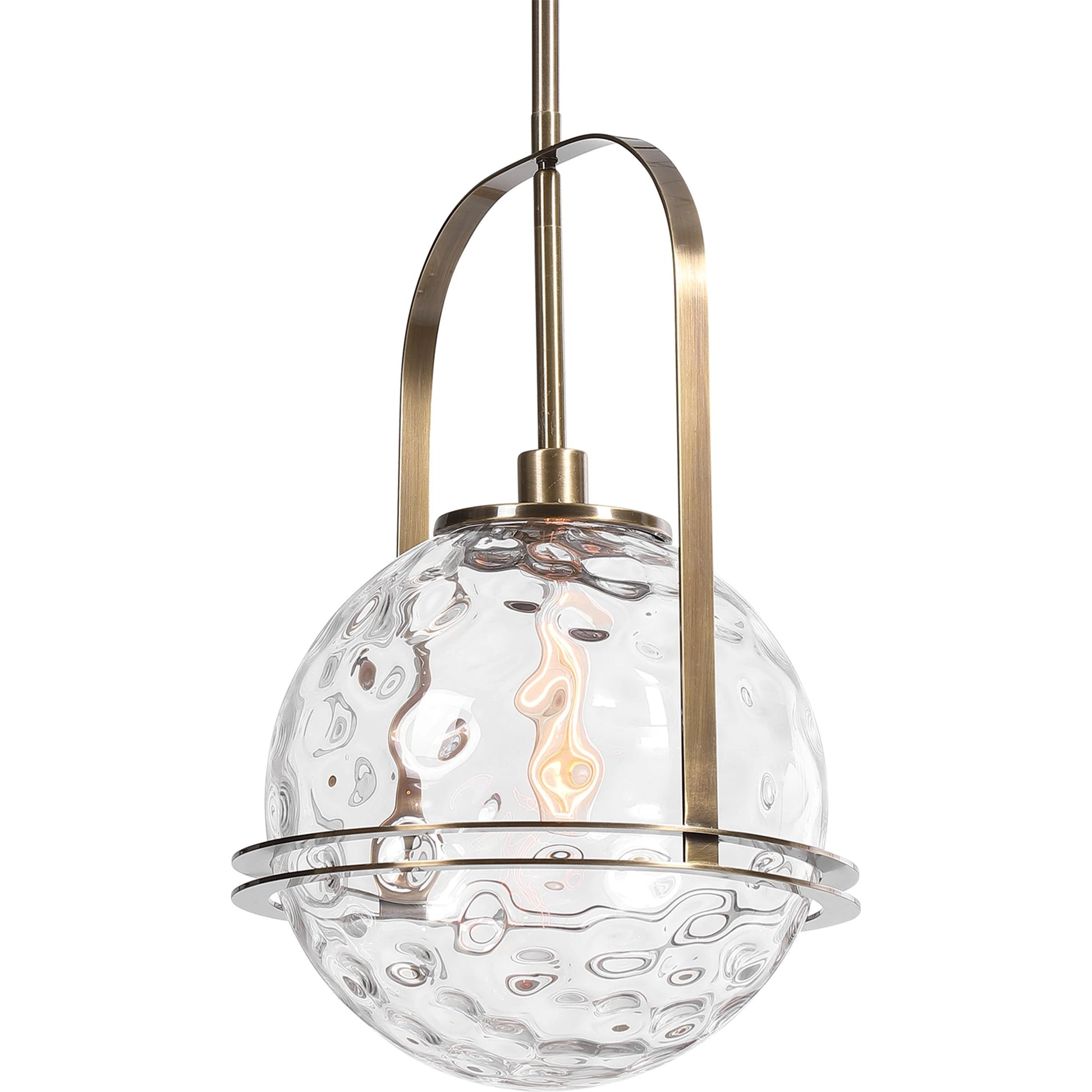 Mimas Pendant by Uttermost. Made from steel, glass in a transitional style.