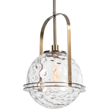 Mimas Pendant by Uttermost. Made from steel, glass in a transitional style.