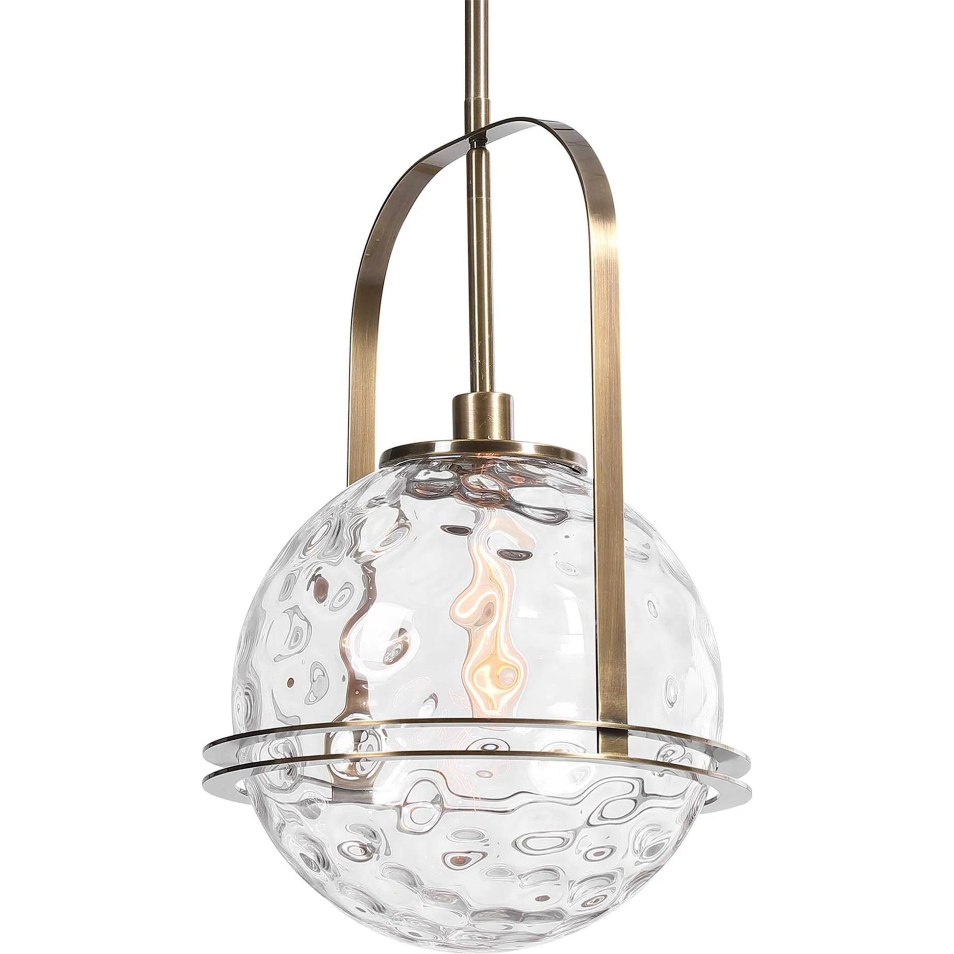 Mimas Pendant by Uttermost. Made from steel, glass in a transitional style.