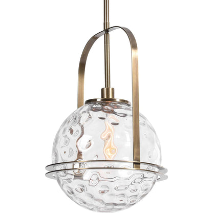 Mimas Pendant by Uttermost. Made from steel, glass in a transitional style.