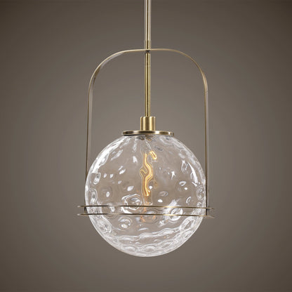 Mimas Pendant by Uttermost. Made from steel, glass in a transitional style.