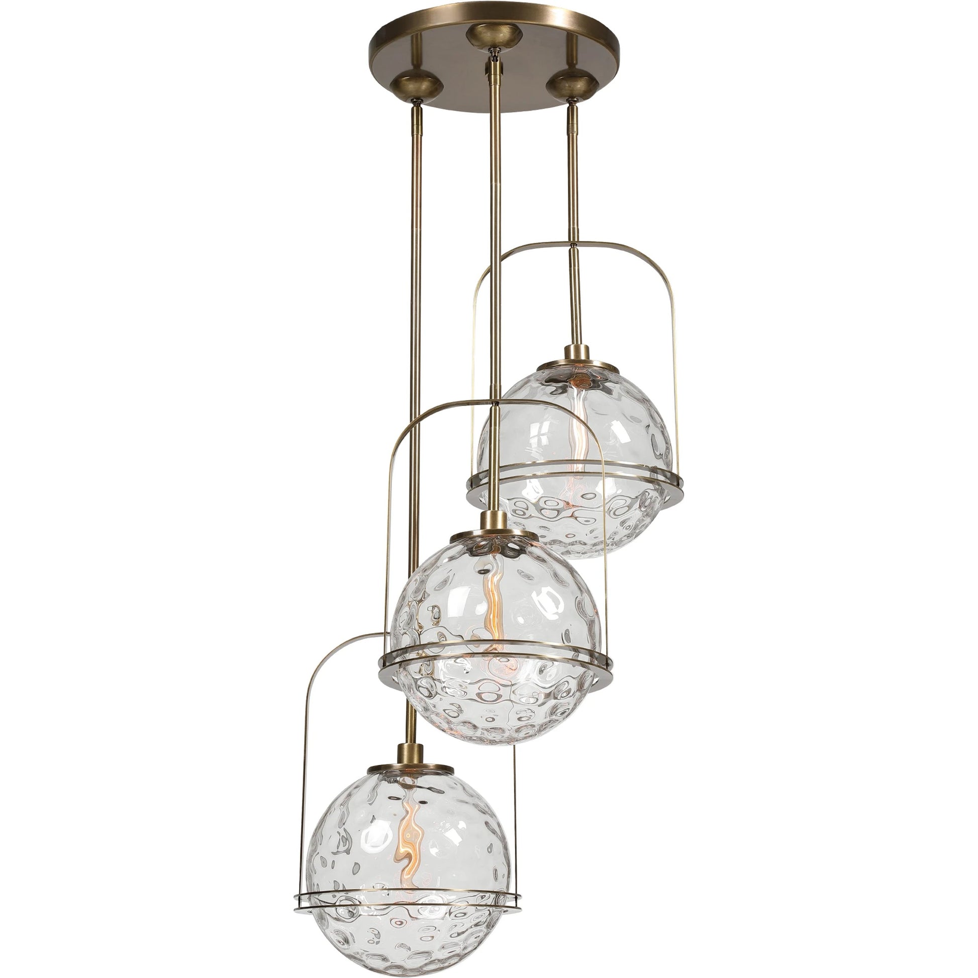 Mimas Cluster Pendant by Uttermost. Made from steel, glass in a modern style.