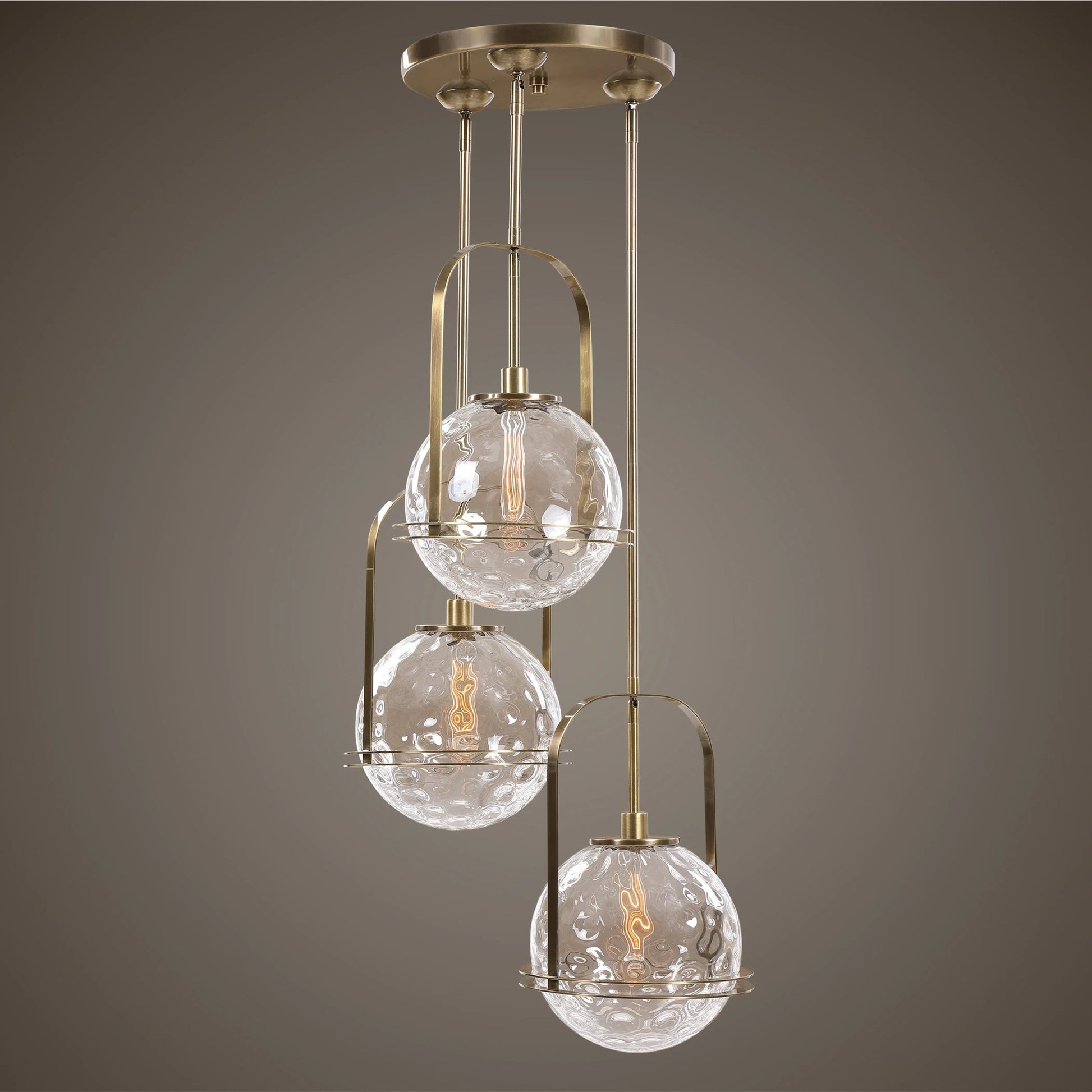 Mimas Cluster Pendant by Uttermost. Made from steel, glass in a modern style.