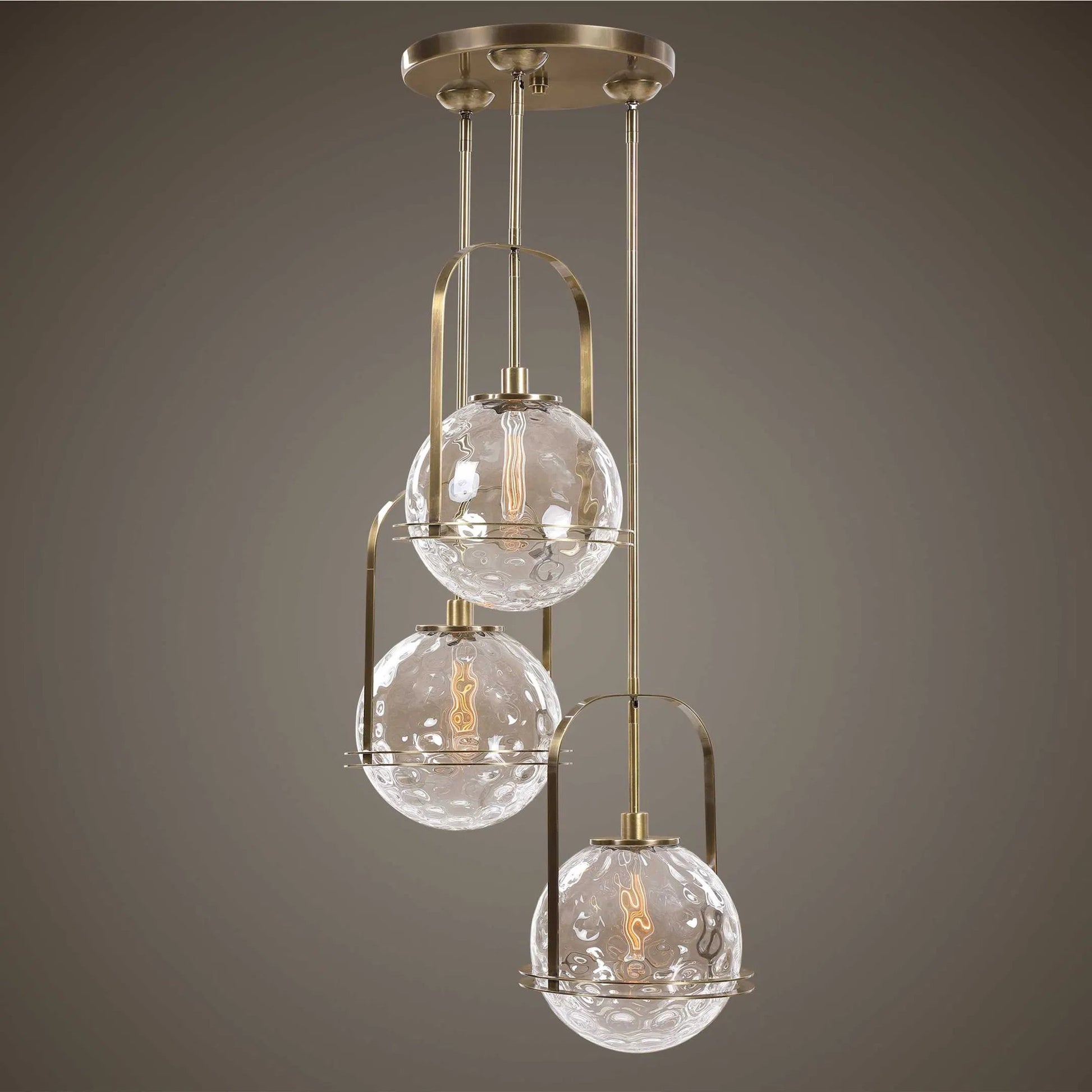 Mimas Cluster Pendant by Uttermost. Made from steel, glass in a modern style.
