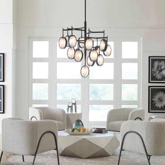 Maxin Chandelier by Uttermost in bronze. Made from unique in a modern style.
