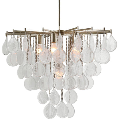 Goccia Pendant by Uttermost. Made from steel, glass in a transitional style.