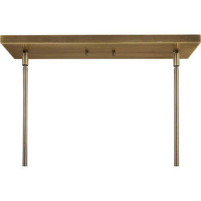 Brookdale Linear Chandelier by Uttermost in aged brass. Made from glass, steel in a transitional style.