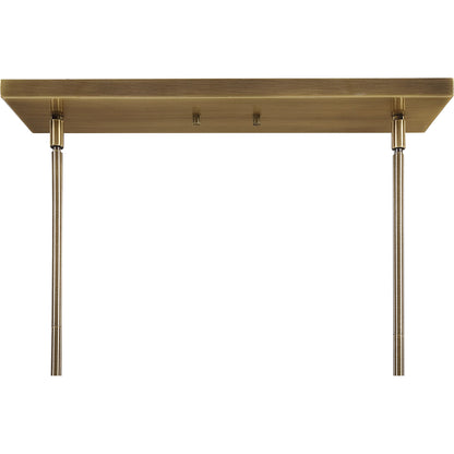 Brookdale Linear Chandelier by Uttermost in aged brass. Made from glass, steel in a transitional style.