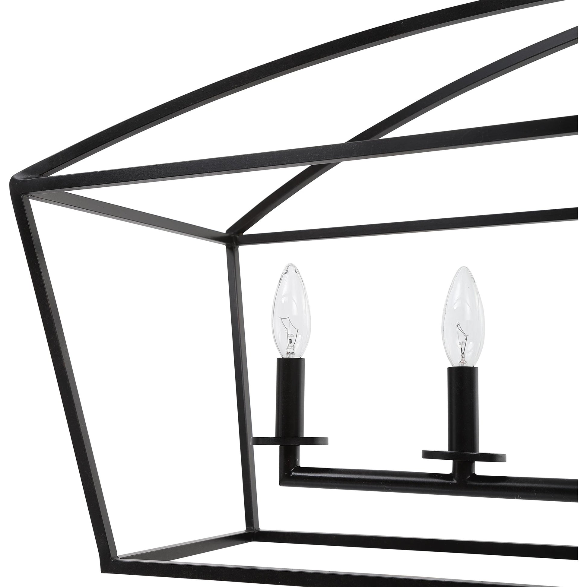 Clayton Linear Chandelier by Uttermost in weathered bronze. Made from steel in a modern style.