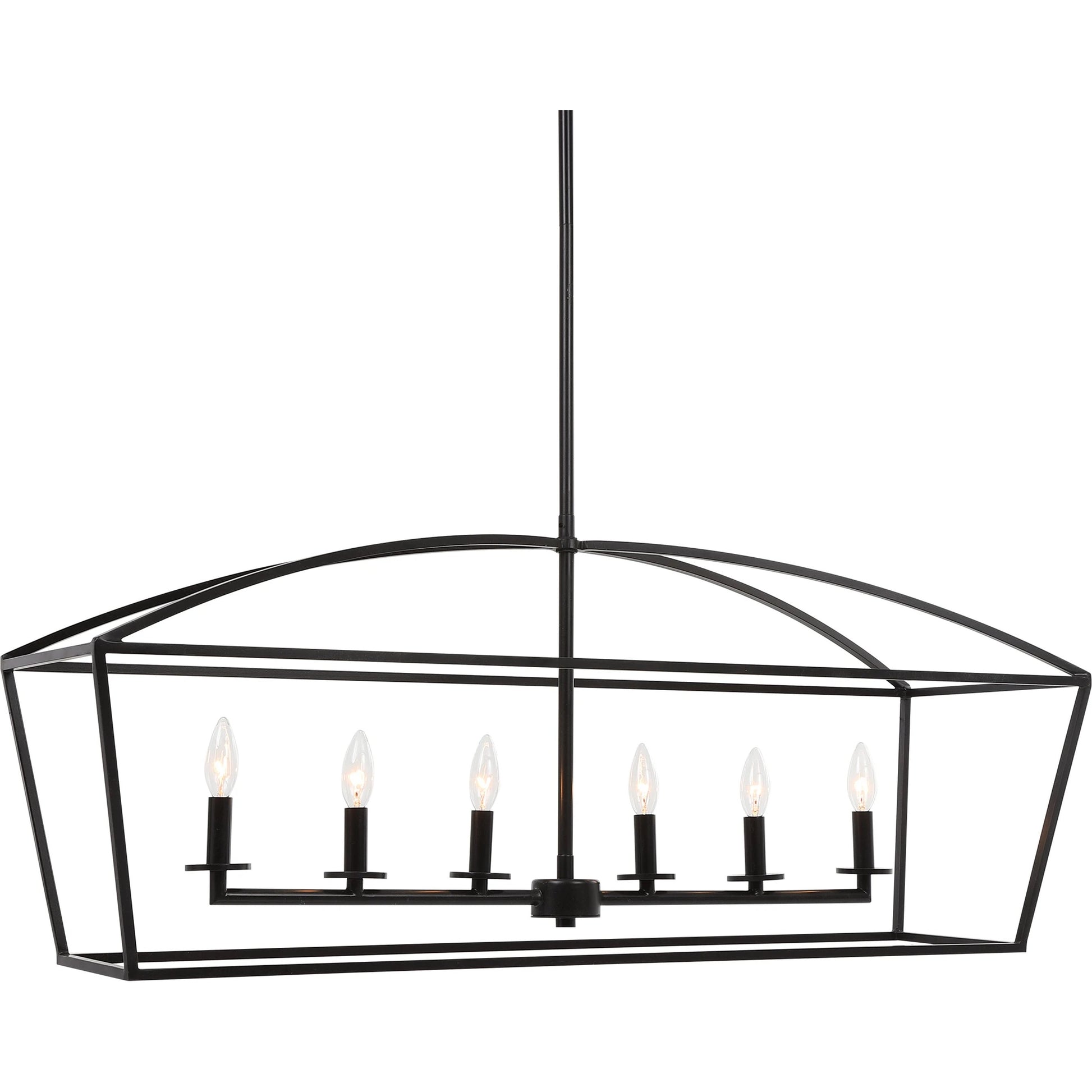 Clayton Linear Chandelier by Uttermost in weathered bronze. Made from steel in a modern style.