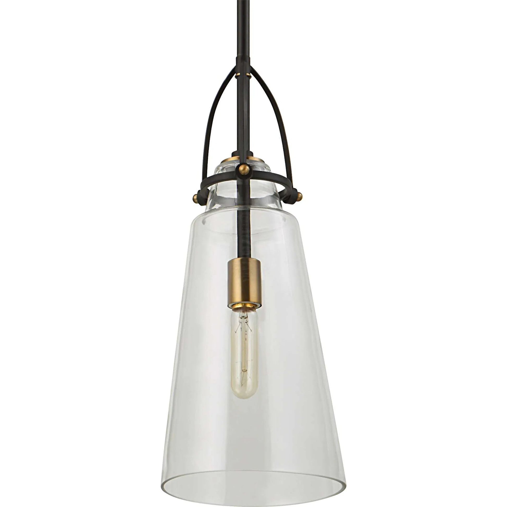 Saugus Pendant by Uttermost in brass. Made from steel, glass in a modern style.