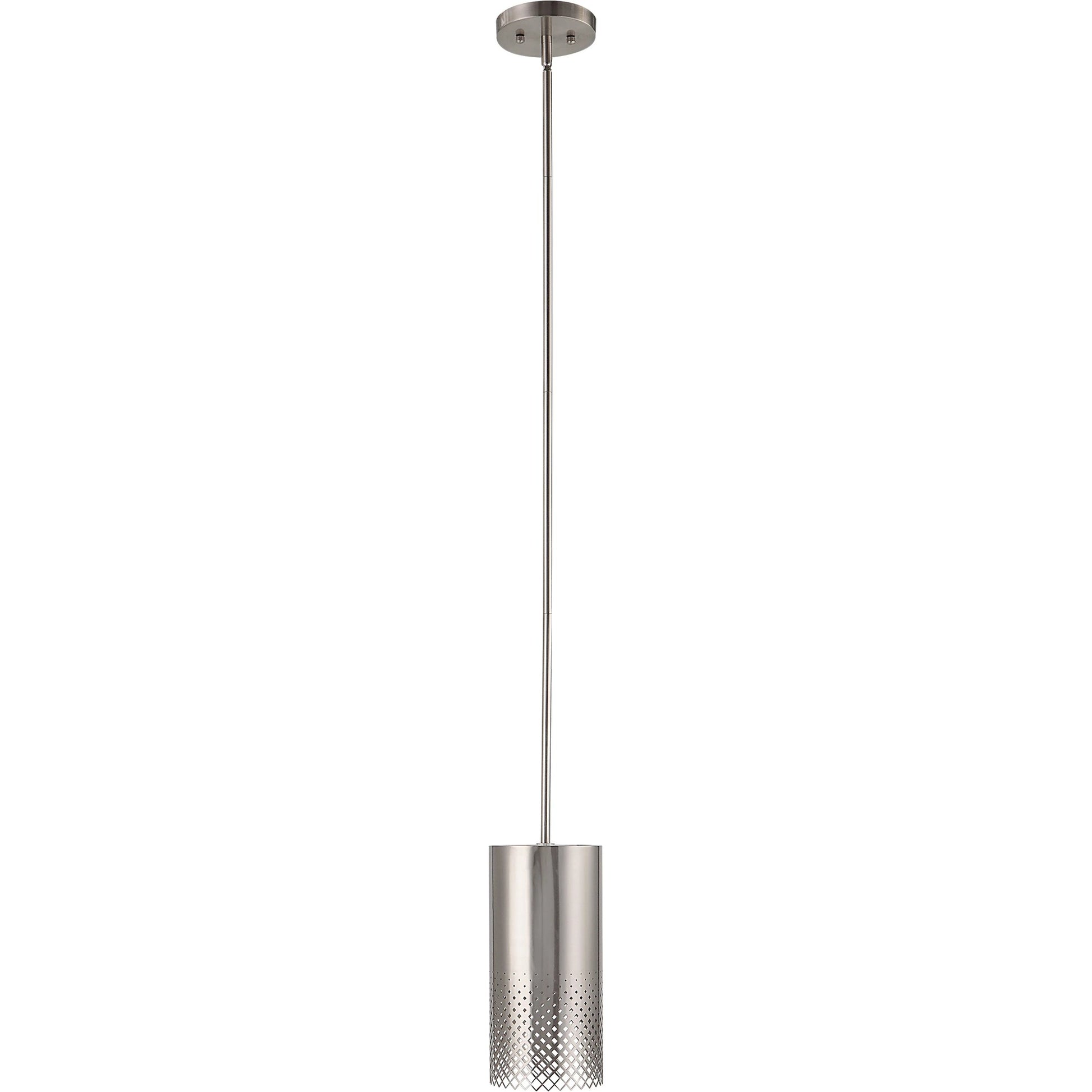 Manheim 1 Light Pendant by Uttermost in satin nickel. Made from iron in a modern style.