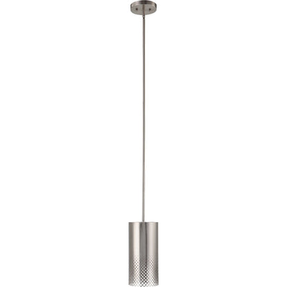 Manheim 1 Light Pendant by Uttermost in satin nickel. Made from iron in a modern style.