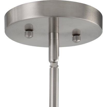 Manheim 1 Light Pendant by Uttermost in satin nickel. Made from iron in a modern style.