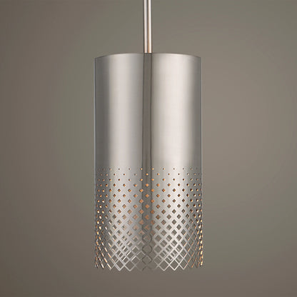 Manheim 1 Light Pendant by Uttermost in satin nickel. Made from iron in a modern style.