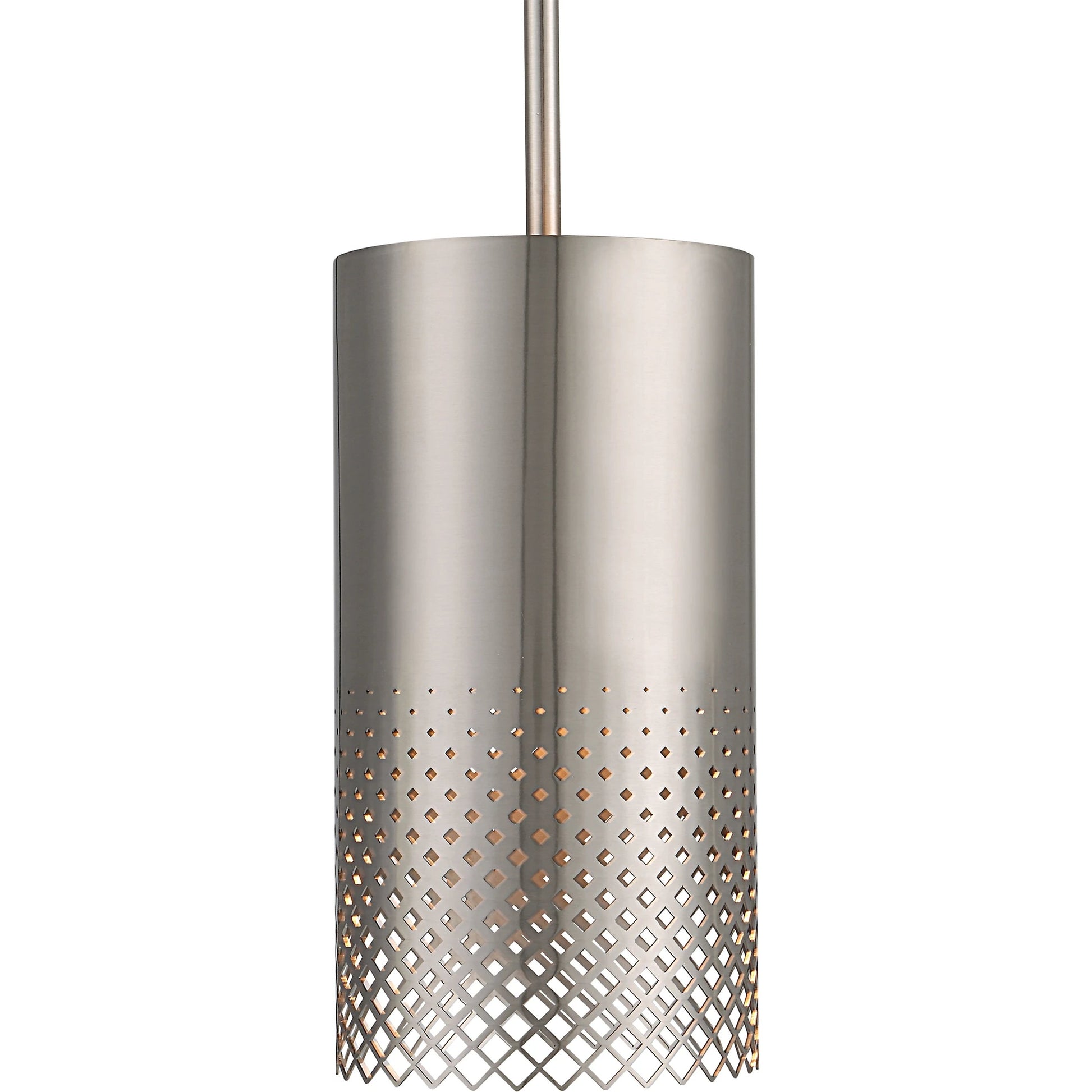 Manheim 1 Light Pendant by Uttermost in satin nickel. Made from iron in a modern style.