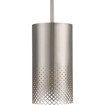 Manheim 1 Light Pendant by Uttermost in satin nickel. Made from iron in a modern style.