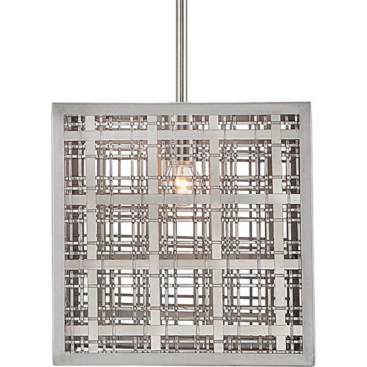 Pendleton 1 Light Pendant by Uttermost in satin nickel. Made from iron in a modern style.