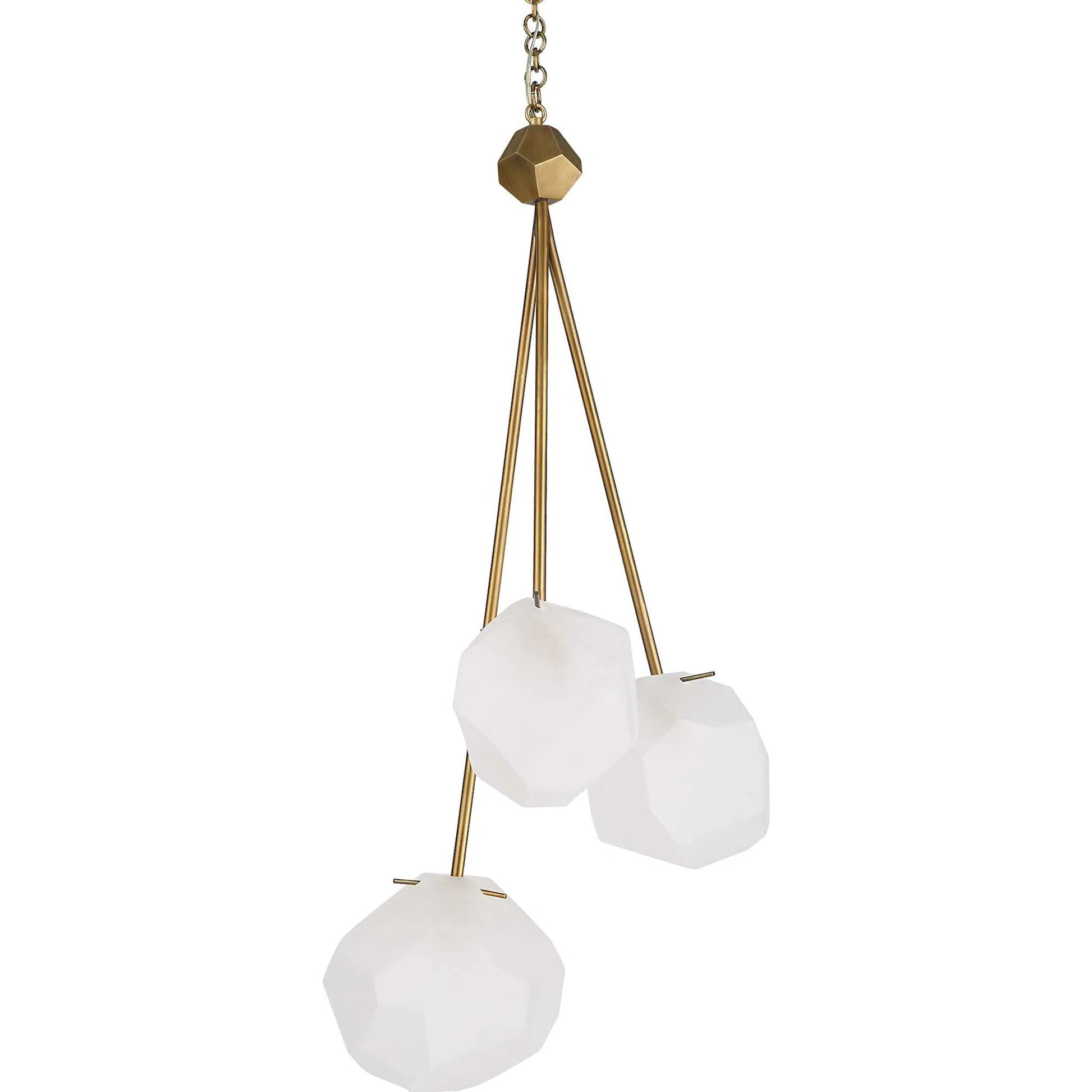 Geodesic 3 Light Pendant by Uttermost in brass. Made from steel, glass in a modern style.