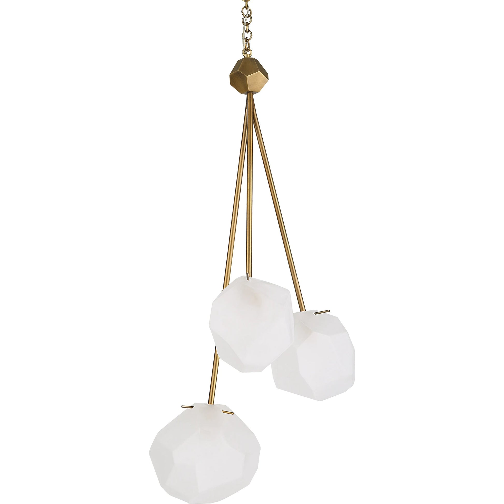 Geodesic 3 Light Pendant by Uttermost in brass. Made from steel, glass in a modern style.