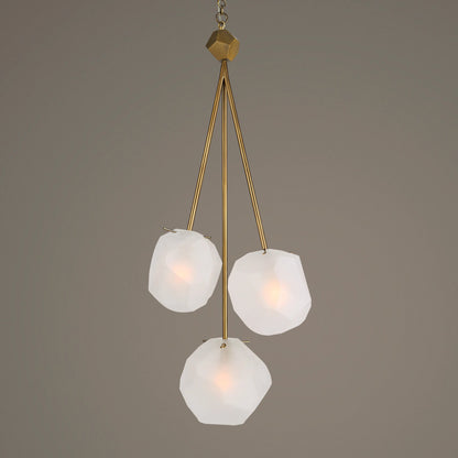 Geodesic 3 Light Pendant by Uttermost in brass. Made from steel, glass in a modern style.