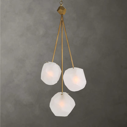 Geodesic 3 Light Pendant by Uttermost in brass. Made from steel, glass in a modern style.