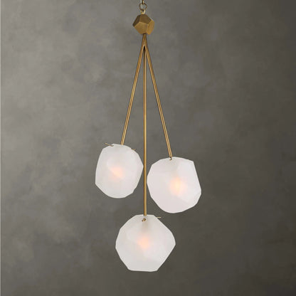 Geodesic 3 Light Pendant by Uttermost in brass. Made from steel, glass in a modern style.