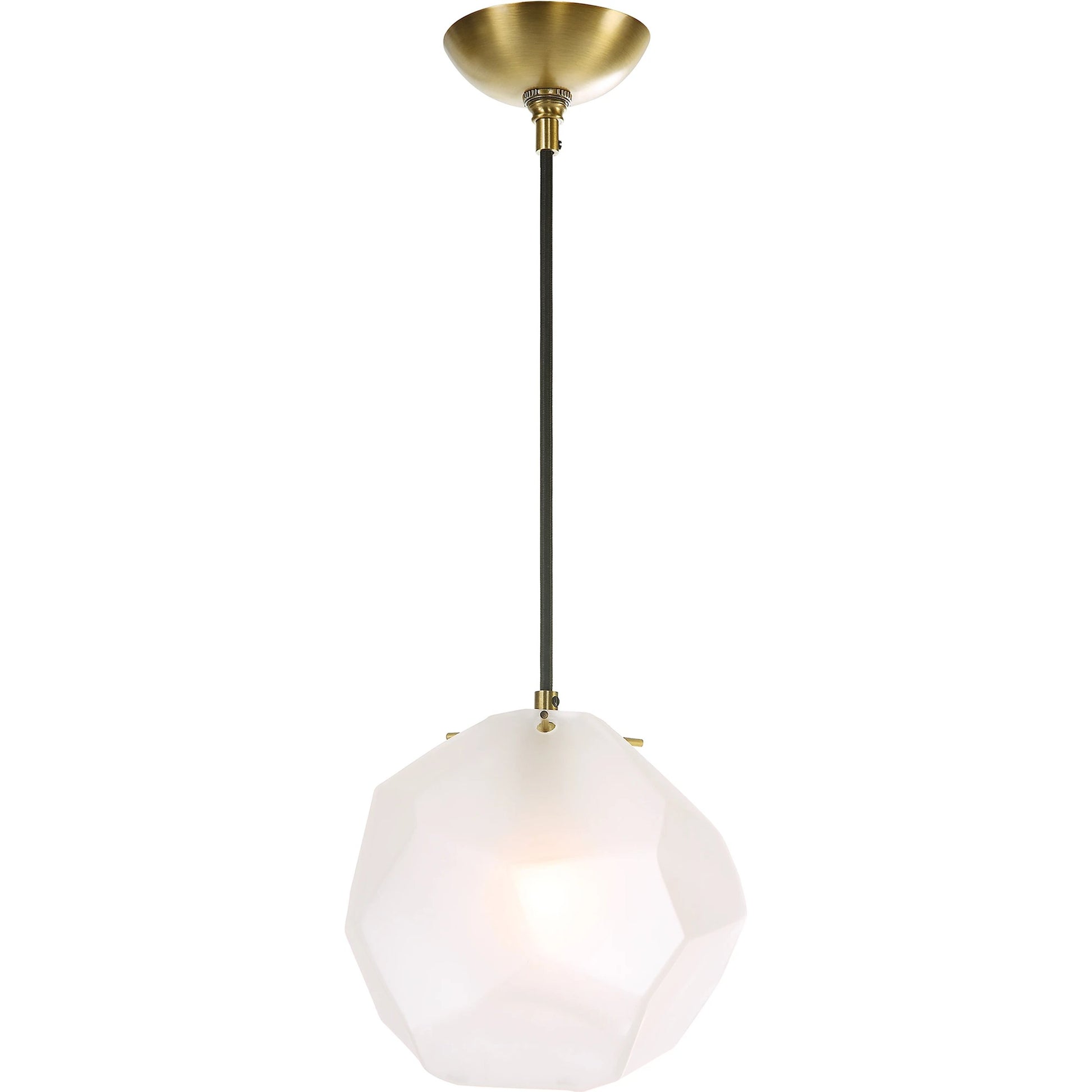 Geodesic 1 Light Mini Pendant by Uttermost in brass. Made from steel, glass in a modern style.