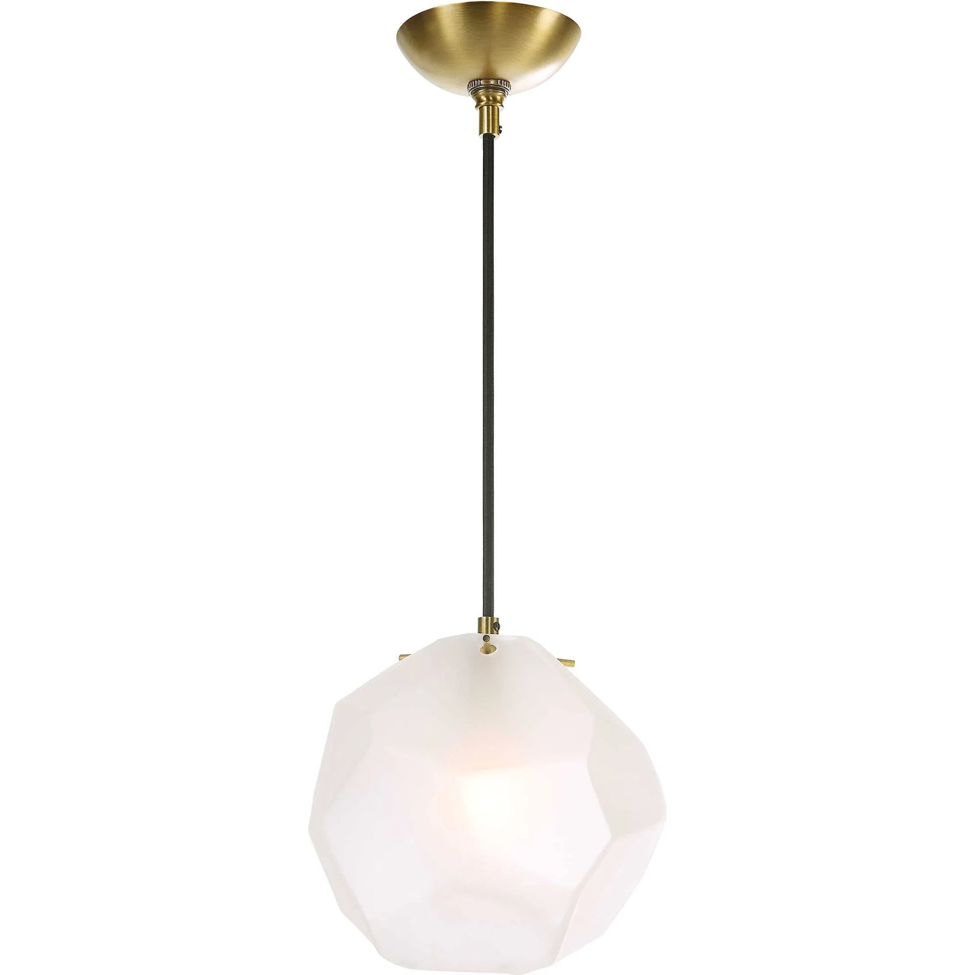 Geodesic 1 Light Mini Pendant by Uttermost in brass. Made from steel, glass in a modern style.