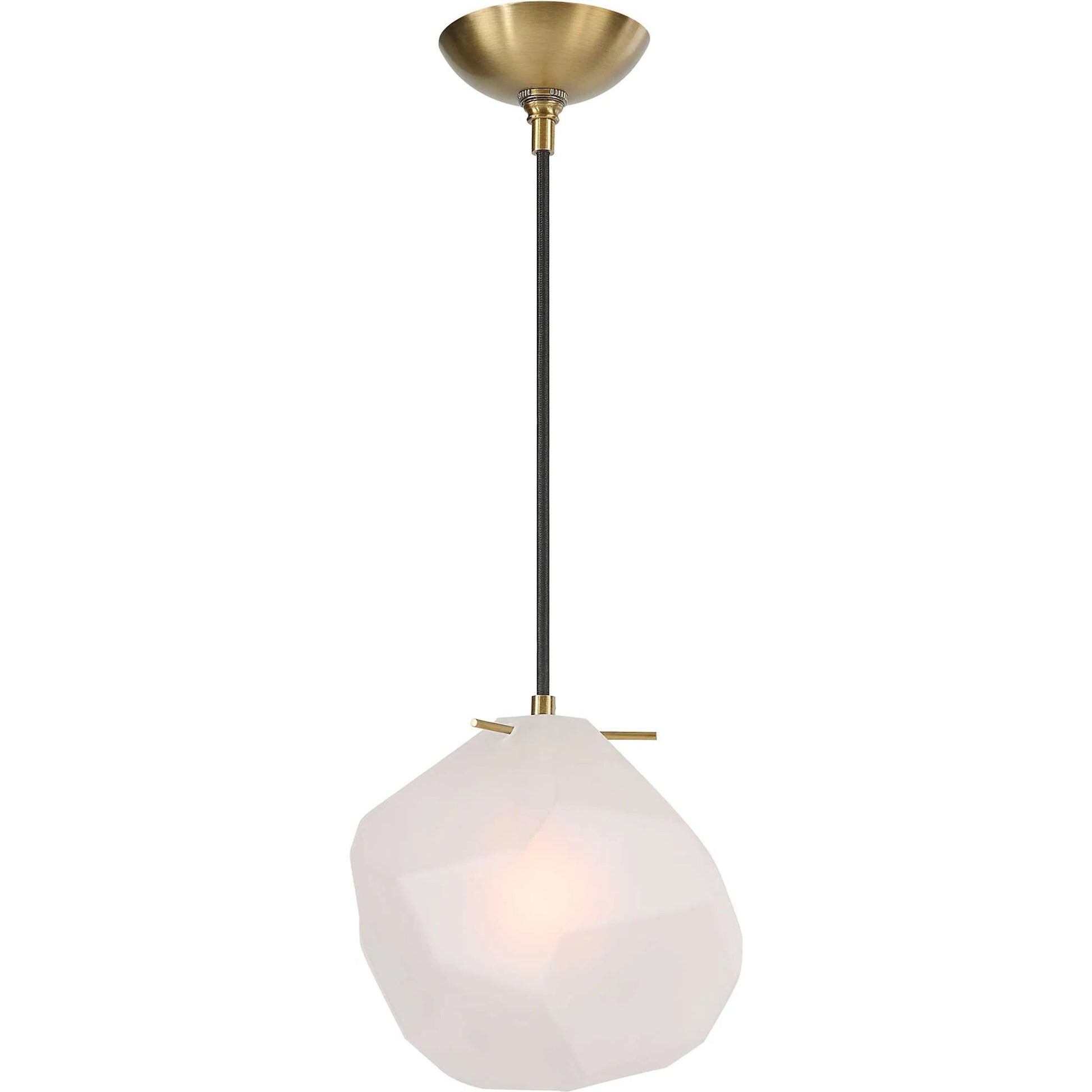 Geodesic 1 Light Mini Pendant by Uttermost in brass. Made from steel, glass in a modern style.