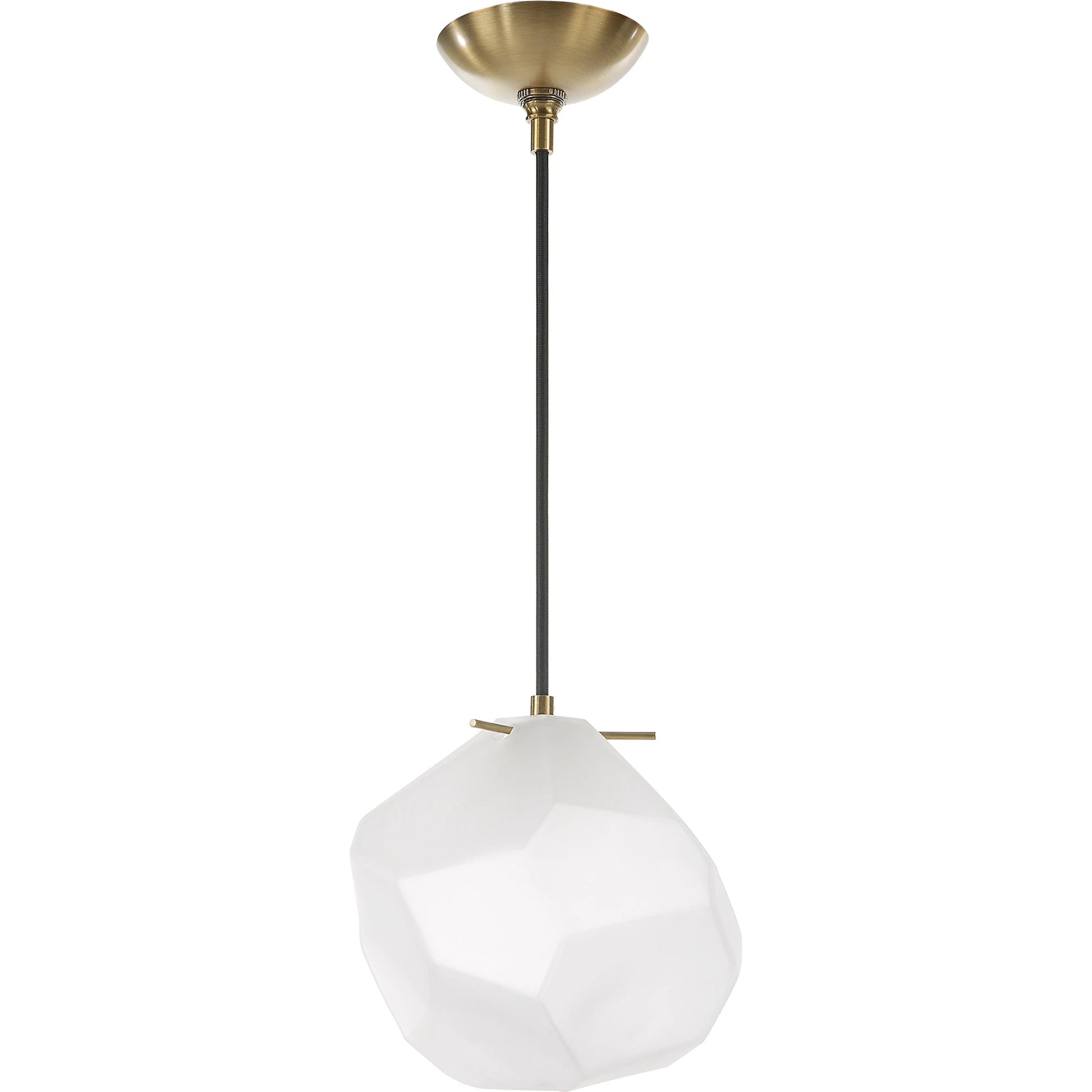 Geodesic 1 Light Mini Pendant by Uttermost in brass. Made from steel, glass in a modern style.