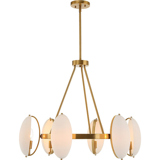 Oviform 6 Light Round Chandelier by Uttermost in brass. Made from steel, glass in a unique style.