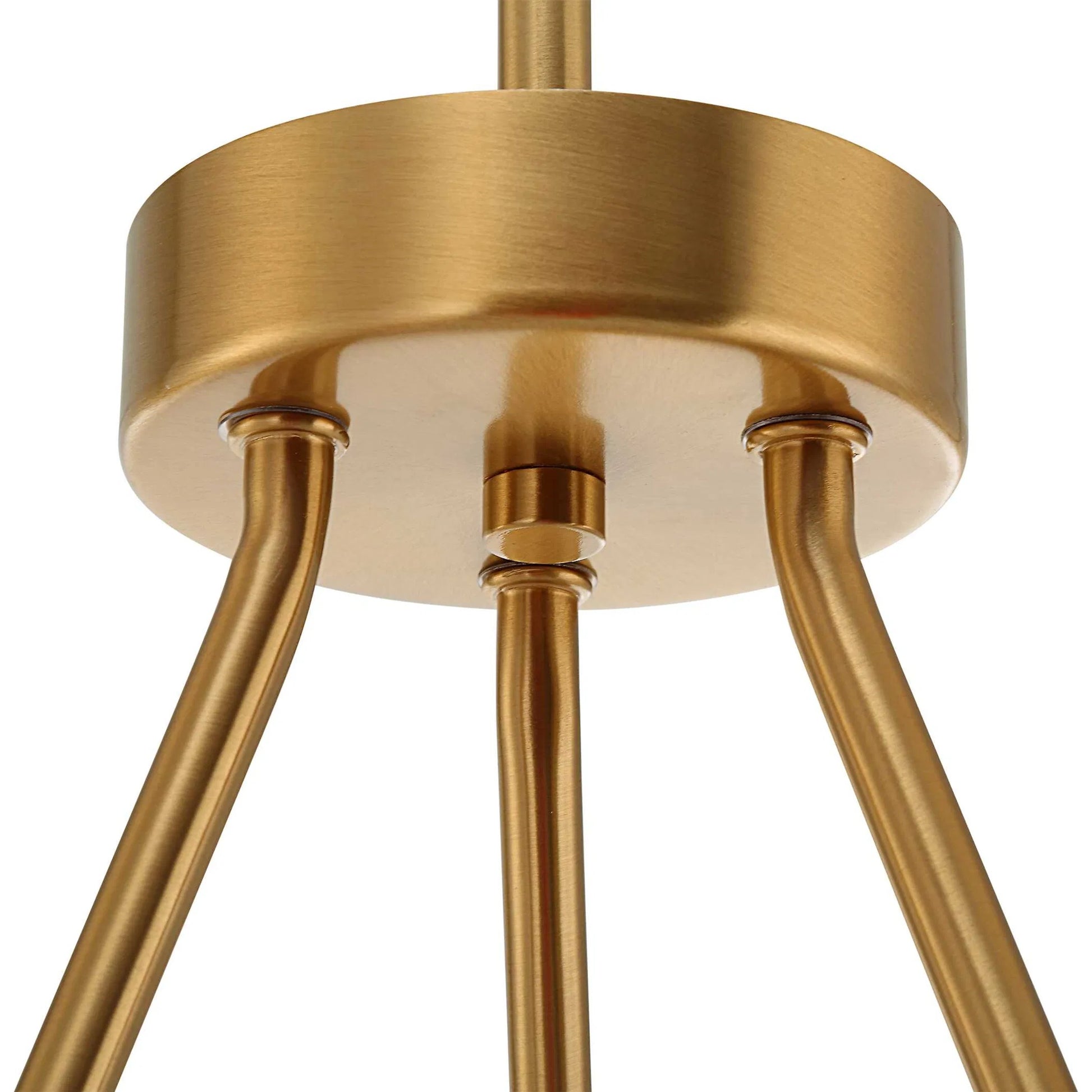 Oviform 6 Light Round Chandelier by Uttermost in brass. Made from steel, glass in a modern style.