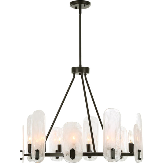 Ellipse 10 Light Chandelier by Uttermost in dark bronze. Made from steel, glass in a unique style.